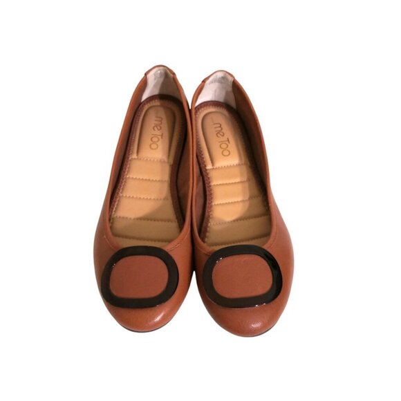 Me Too Leather Comfort Ballet Flat Shoes Saddle Brown Size 9 - Picture 1 of 7